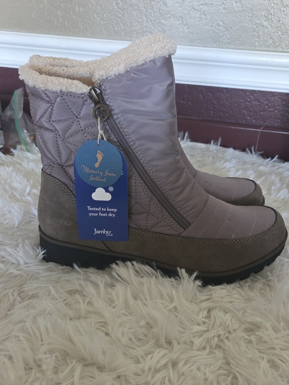 JBU Jambu Snowflake Taupe Waterproof Snow Boots NWT 9.5
